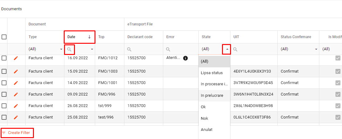 9 - etransport grid documents - autofilter row cu cautare, sortare si create filter.png