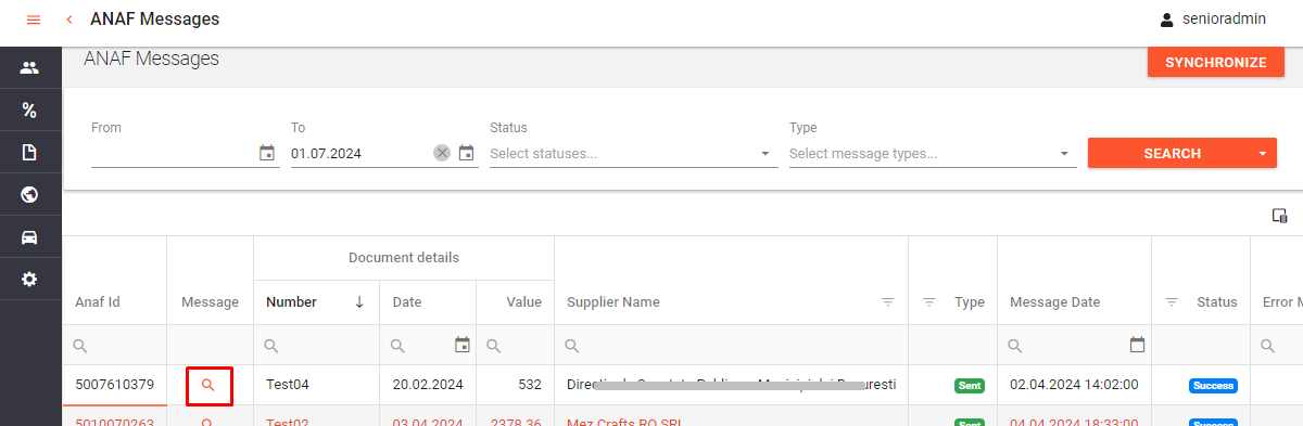 ANAF Messages - mesaj trimis catre furnizor la rejected -suppliers -ANAF Invoices.png