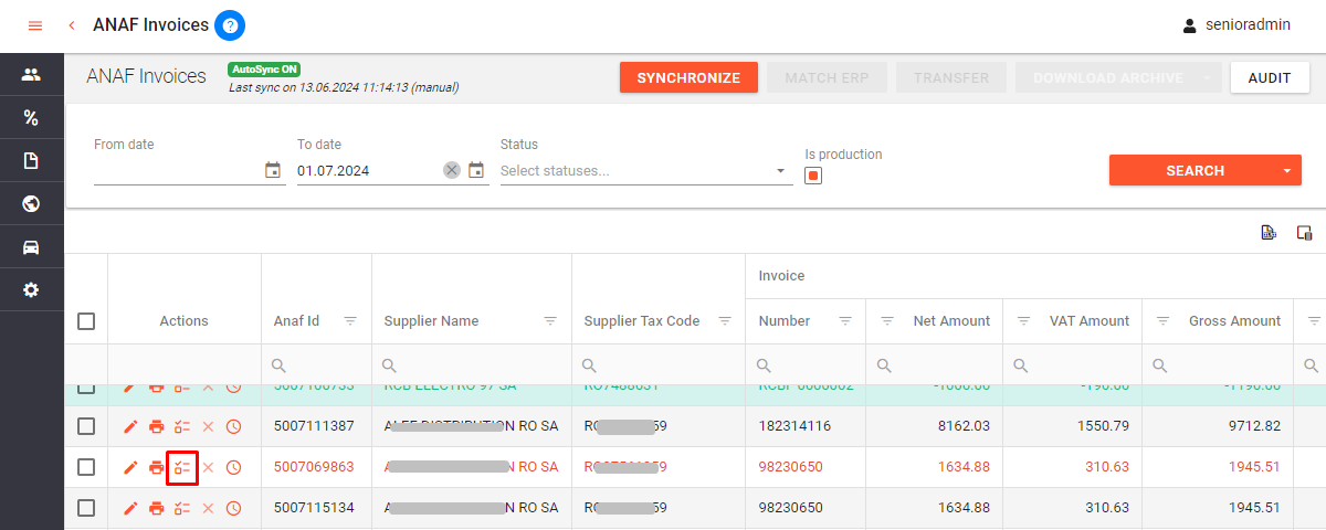 Actiuni pe grid tutorial - icon Match with ERP invoice - supplier Anaf invoices.png