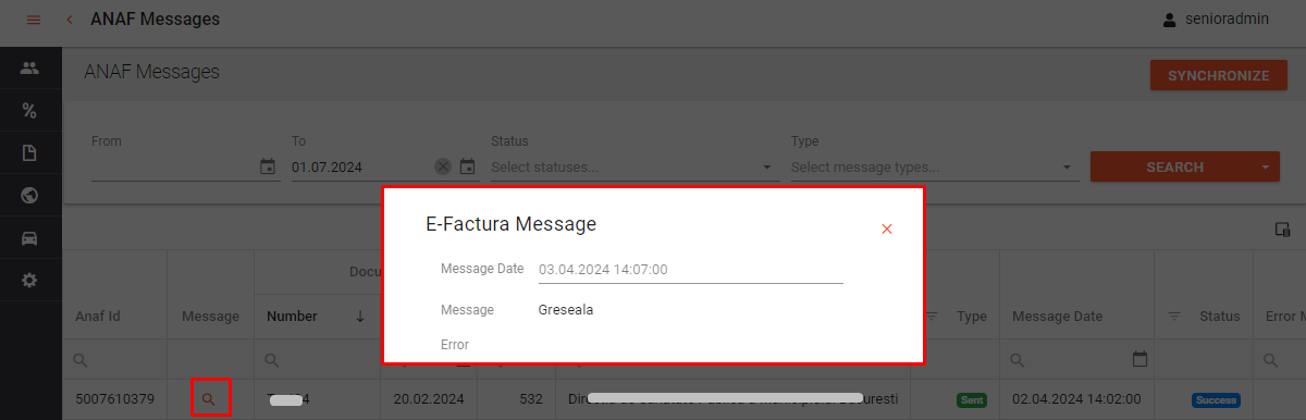 ANAF Messages - mesaj trimis catre furnizor la rejected - forma e-factura message -suppliers -ANAF Invoices.png