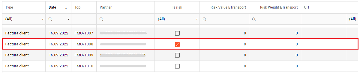 14 - etransport - exemplu risk codes - bifa Is risk in gridul de selectie document spre generare.png
