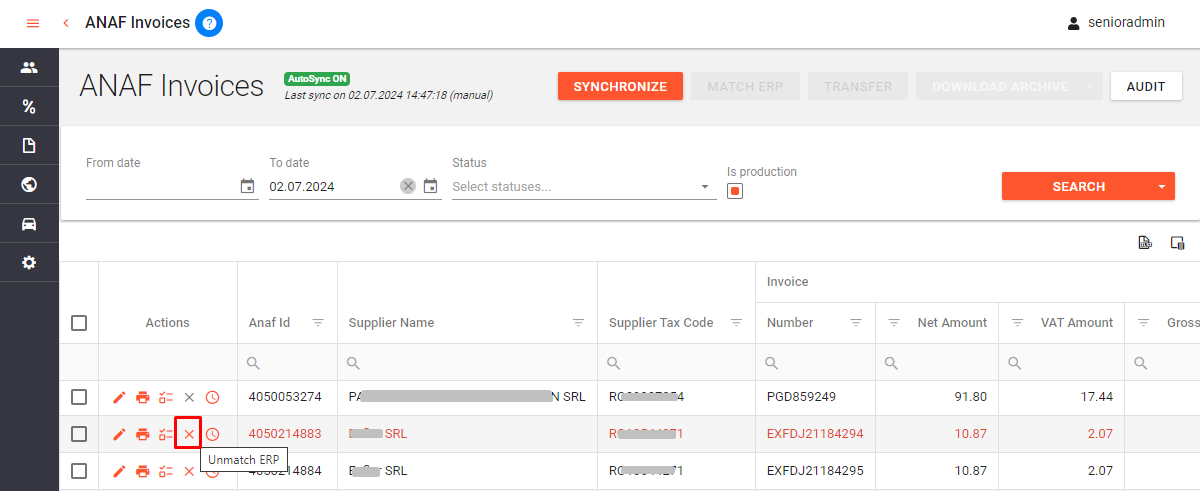 Actiuni pe grid tutorial - icon Unmatch ERP - supplier Anaf invoices.png